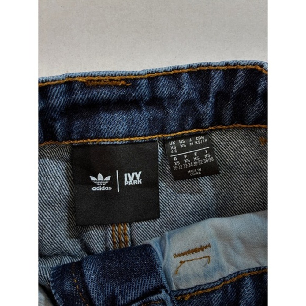 Adidas x Ivy Park Denim Hi Cut Knickers Dark Wash Blue XS Beyonce Collaboration - Picture 4 of 10